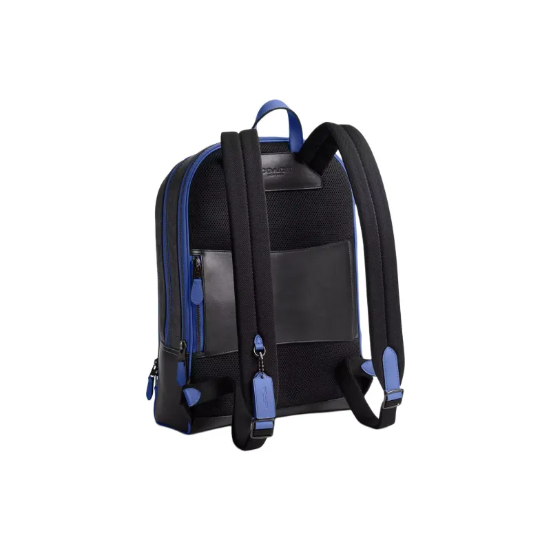 COACH Gotham Canvas Backpack Large Size Men's Charcoal & Blueberry-1