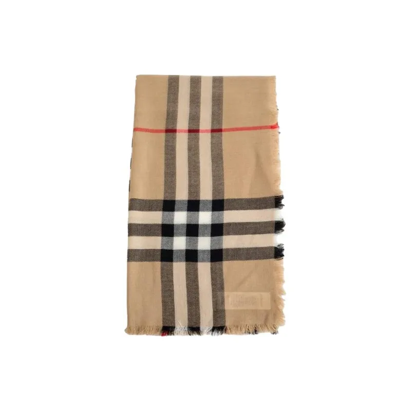 Burberry Checked Frayed Edge Scarf-1