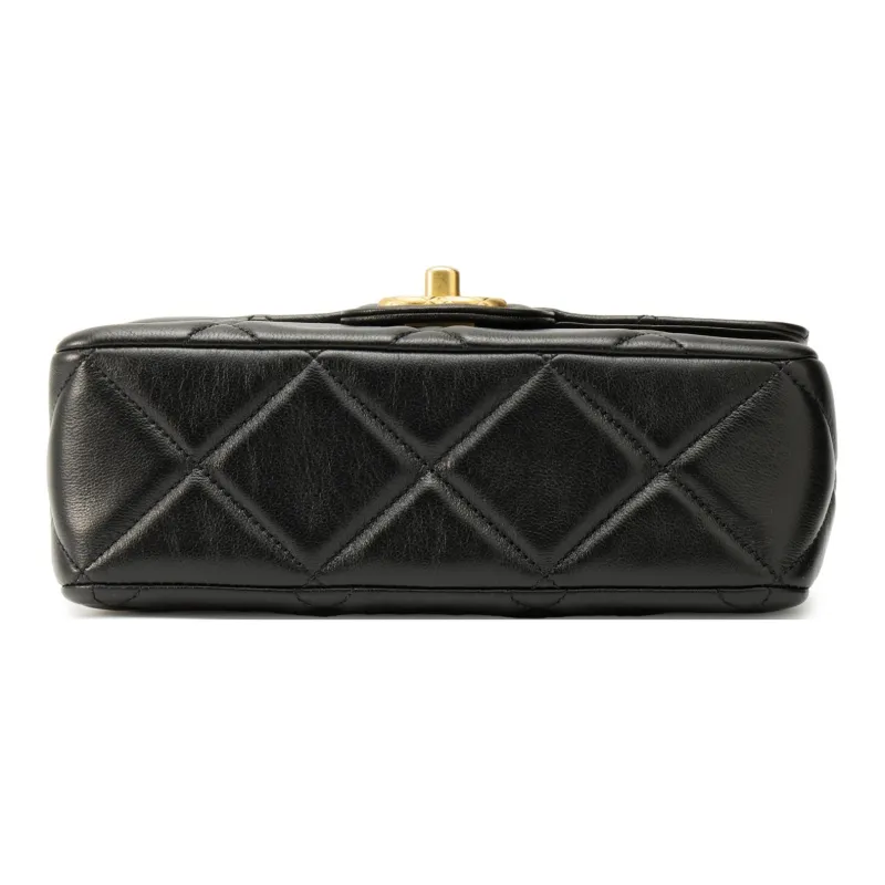 CHANEL Lambskin Flap Bag, Shoulder Bag, Crossbody Bag Mini Women's Black-3