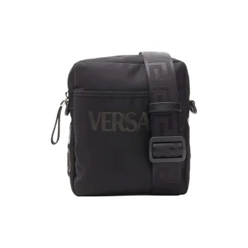 VERSACE Nylon Camera Bags Messenger Bag Shoulder Bag Crossbody Bag Unisex Black
