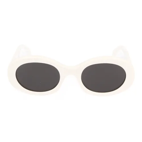 CELINE Acetate Oval Sunglasses Unisex White
