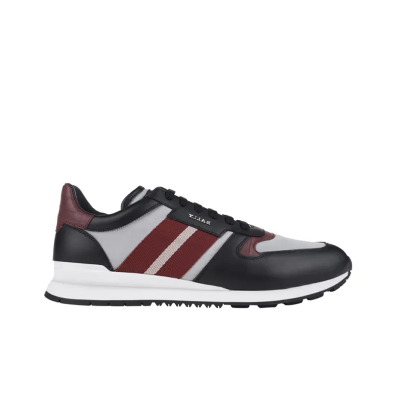 BALLY Shock Absorbers With Slip Resistant And Abrasion Resistant Properties Low Top Casual Shoes Men's Black Red Gray-1
