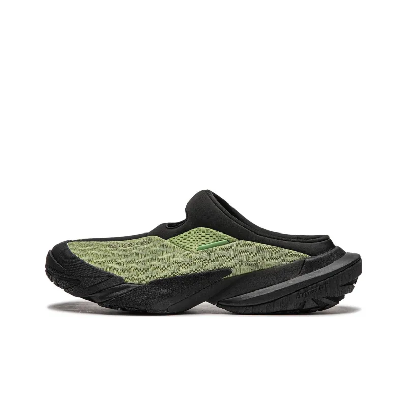 LiNing CF Tracing Collection Hiking Slipper Cushioning Wear Resistant Low Top Casual Shoes Unisex Black Green-0