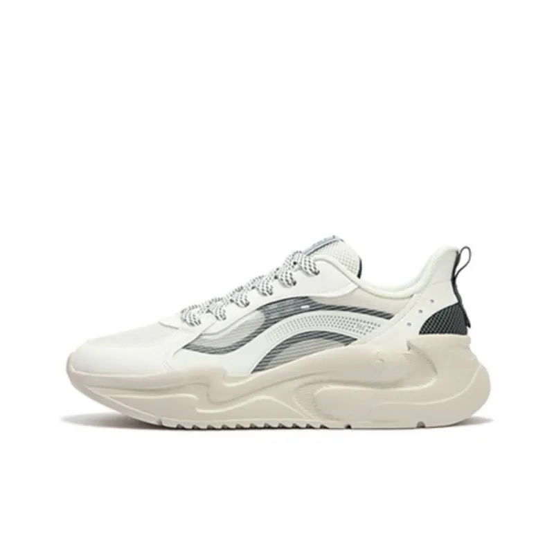 361° Yunshu 4.0 Cushioning Wear Resistant Low Top Casual Shoes Men's White Black-0
