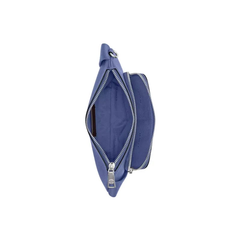 COACH Cross Grain Canvas With Leather Shoulder Bag, Crossbody Bag, Fanny Pack Medium Size Men's Blueberry-3