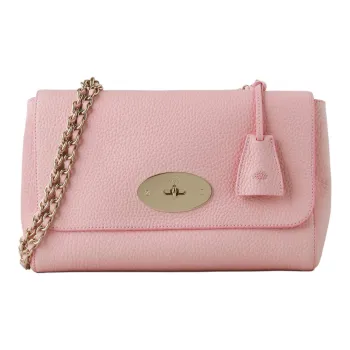 Mulberry Lily Grained Leather Portable Crossbody Bag Shoulder Bag Medium Size Women's Rose Pink