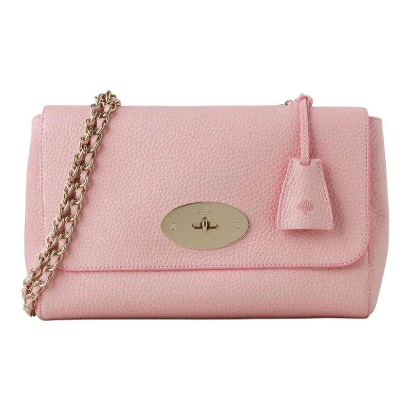 Mulberry Lily Grained Leather Portable Crossbody Bag Shoulder Bag Medium Size Women's Rose Pink-0