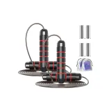 3m Extended Length Steel Wire Jump Rope (Includes 160g Weighted) 2 Pack