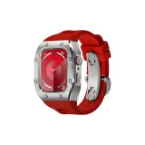 Silver Case, Red Strap