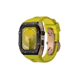 Black Bezel Rose Case, Yellow Strap