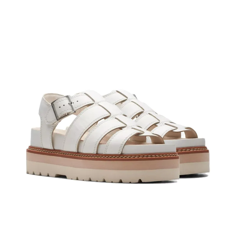 Clarks Roman Sandals Women's White-1
