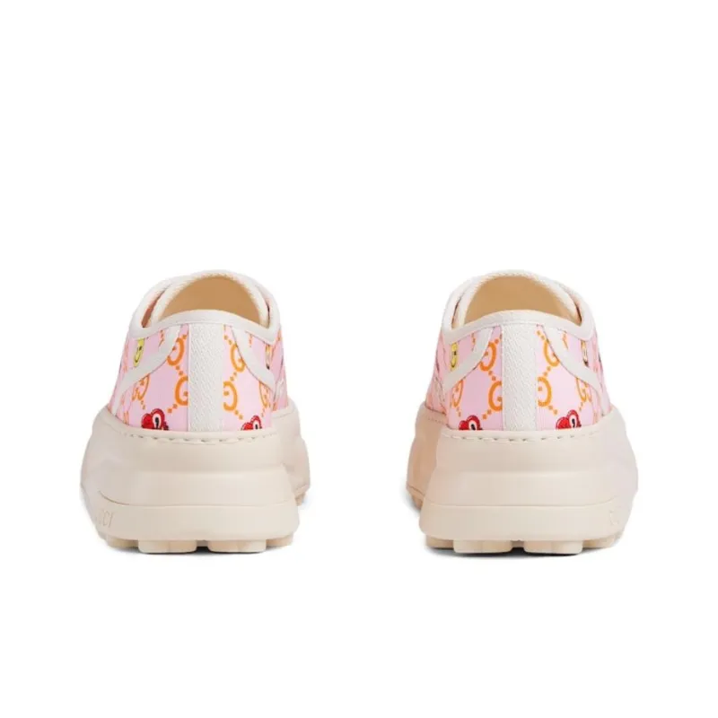 GUCCI Low Top Skateboard Shoes Women's Pink-4