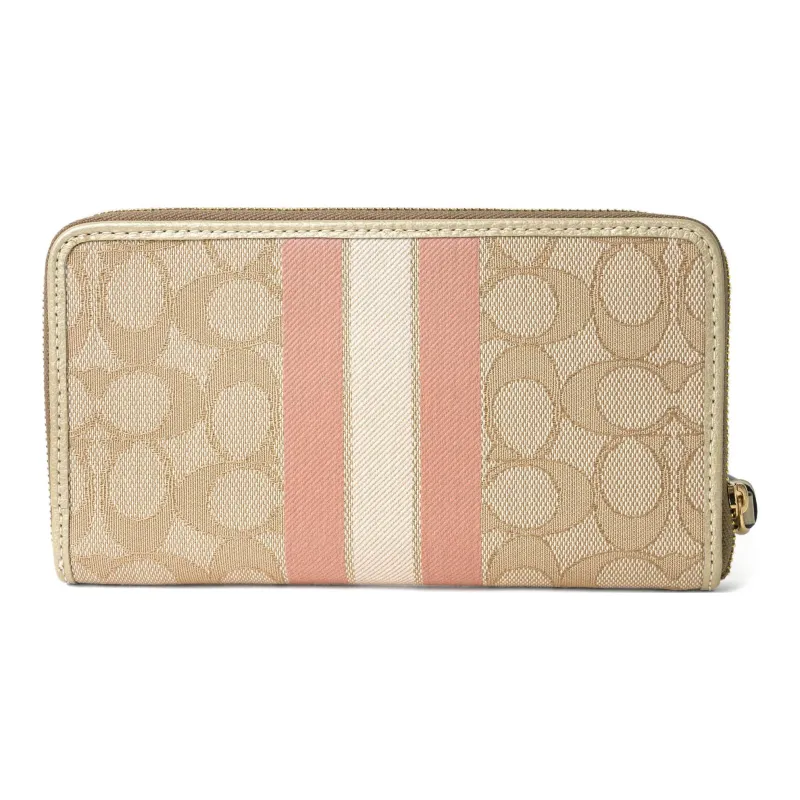 COACH Dempsey Jacquard With Pebbled Leather Card Holder, Wallet Women's Khaki-2