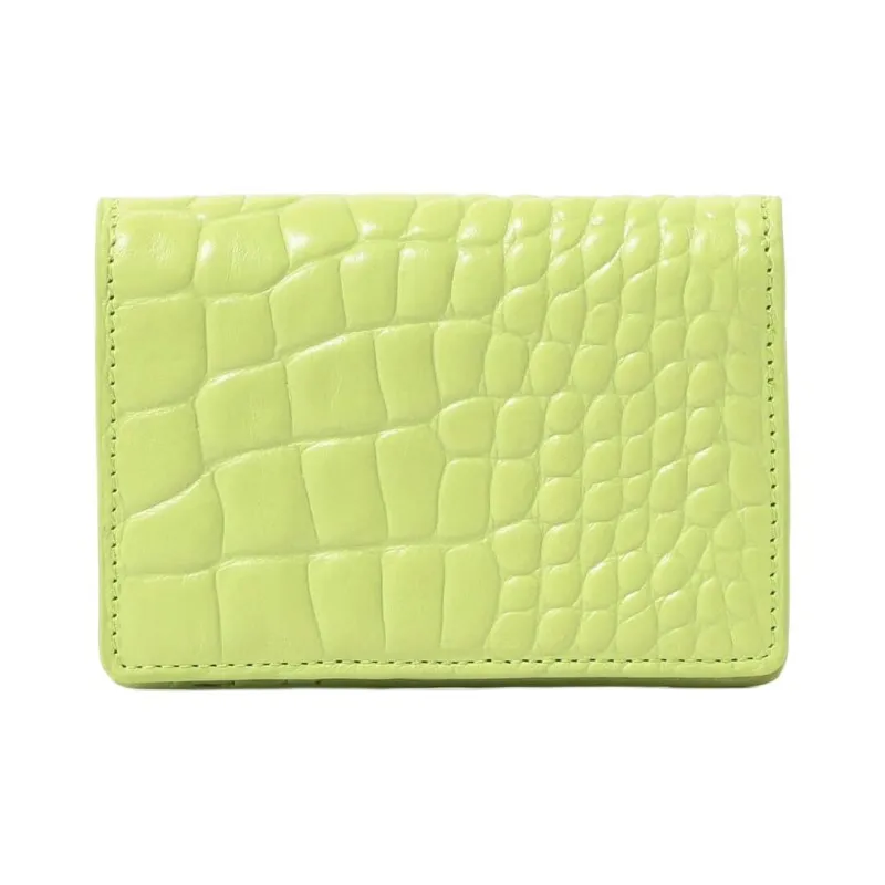 Beams STATUS ANXIETY Collaboration Cow Leather Business Card Holder Women's Lemon-1
