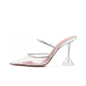 AMINA MUADDI Gilda 95mm Glass PVC Mule Transparent