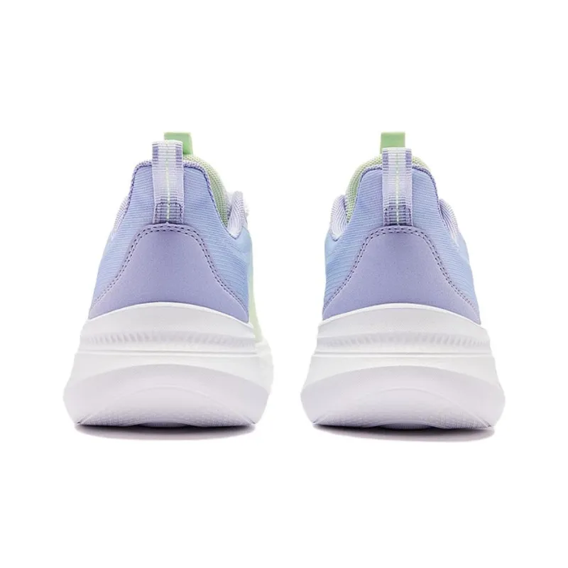 QIAODAN Yuebu 2.0 Wear Resistant Breathable Slip Resistant Low Top Q COZY SOFT Running Shoes Women's White Cyan Purple-5