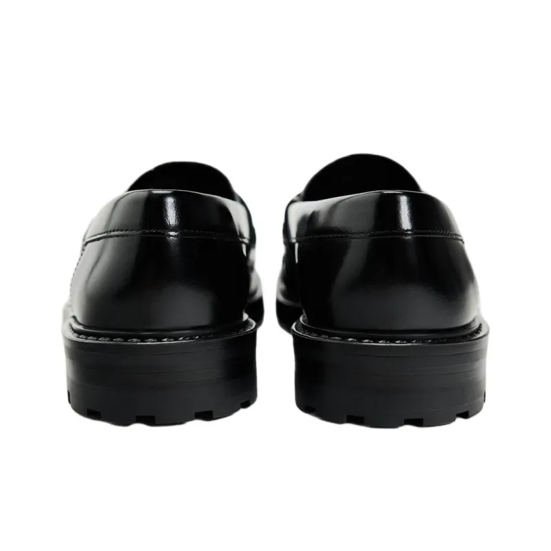 ZARA Loafers Women's Black White-3