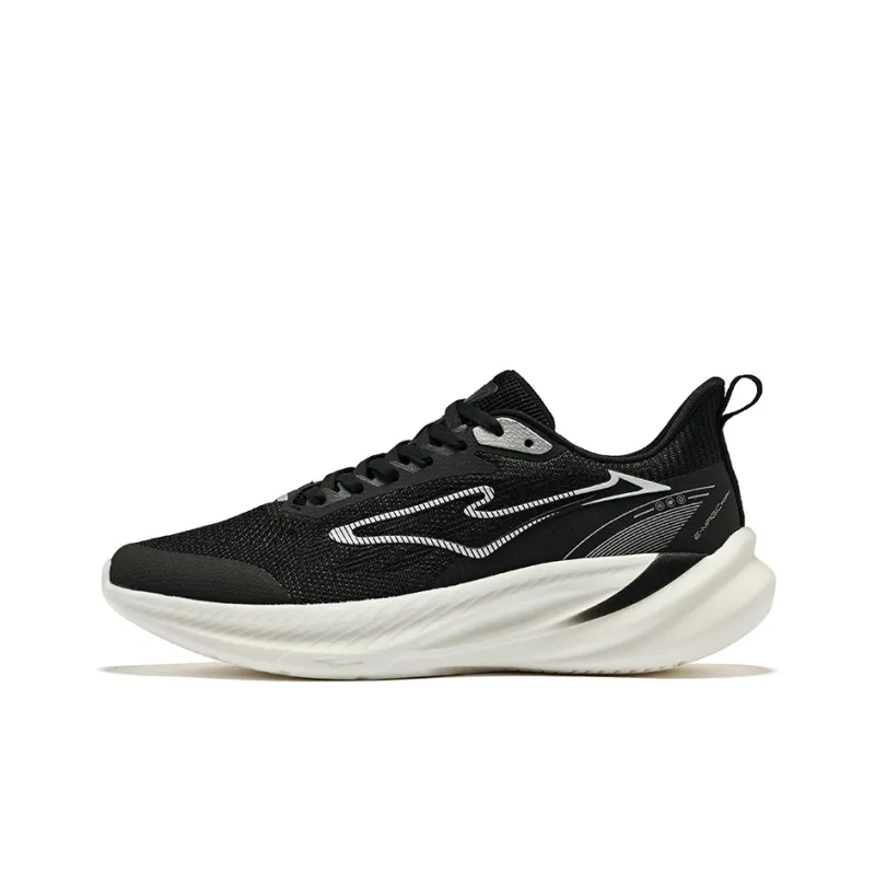 Erke Wind Chase 2.0 V2 Cushioned Wear-Resistant Breathable Low-Top Casual Running Shoes Men's Black White-0