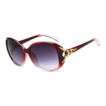 Youyoulan PC Resin Irregular Shape Sunglasses Women's Burgundy Black Purple Tea Brown