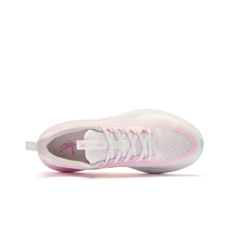 QIAODAN Joy Bullet 2.0 Breathable Lightweight Low-Top Running Shoes Women's Jordan White Chiffon Pink-3