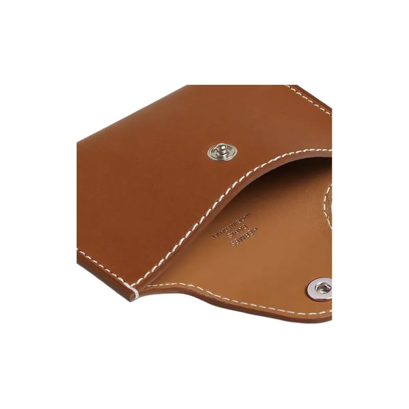 HERMES Iliade Barenia Calfskin Card Holder Women's 34 Fauve Light Tawny-1