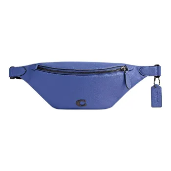 COACH Charter Cow Leather Sling Bags One Shoulder Crossbody Fanny Pack Large Size Men's Blueberry