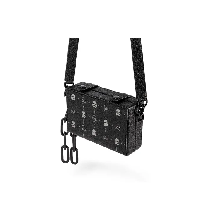 GUDI PVC Material Detachable Shoulder Strap Adjustable Shoulder Bag Crossbody Bag Regular Unisex Black-1