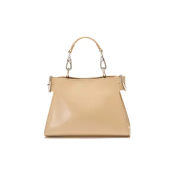 GXFMOD Genuine Leather One Shoulder Handbag Women's Apricot/Ecru/Black