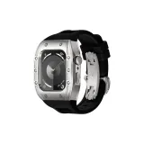 Silver Case, Black Strap