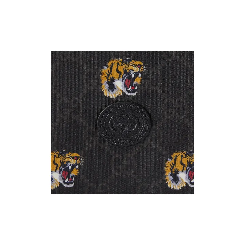 GUCCI Canvas With Leather Trim Wallet Men's Black-5