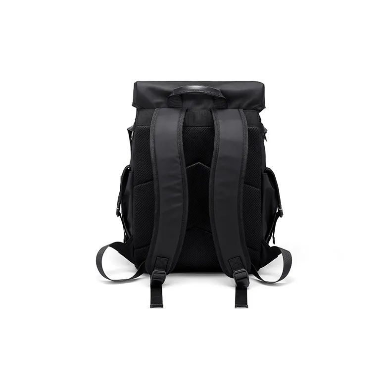MashaLanti Nylon Fabric Laptop Bag Hiking Bag Business Travel Backpack Backpack Unisex Black-2