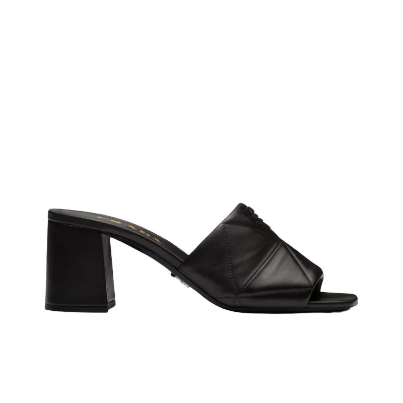 PRADA Triangle Logo Mules-1