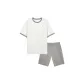 [Short-Sleeved Shorts]Cream White-Men's