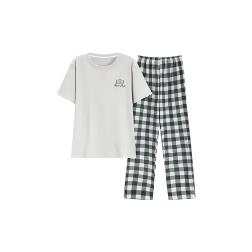 The Story Of The Flower Season Pajama Set Men's Light Gray