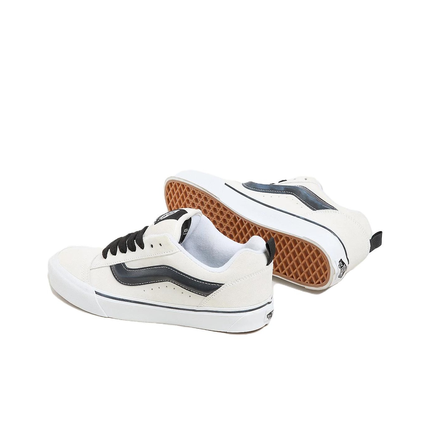 white with black stripe vans