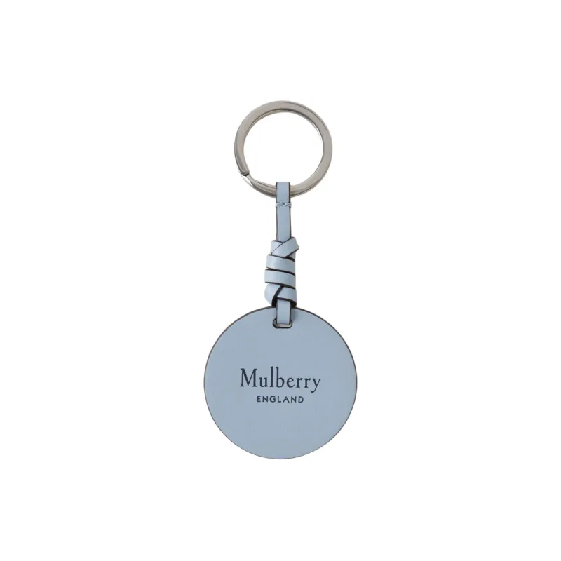 Mulberry Leather Key Ring Pouch Merch Women's Midnight Blue With Palace Blue Accents-1