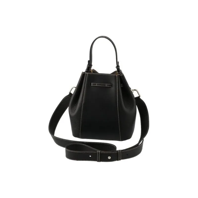 Furla Miastella Leather Bucket Bag Handbag Shoulder Bag Mini Women's Black-3