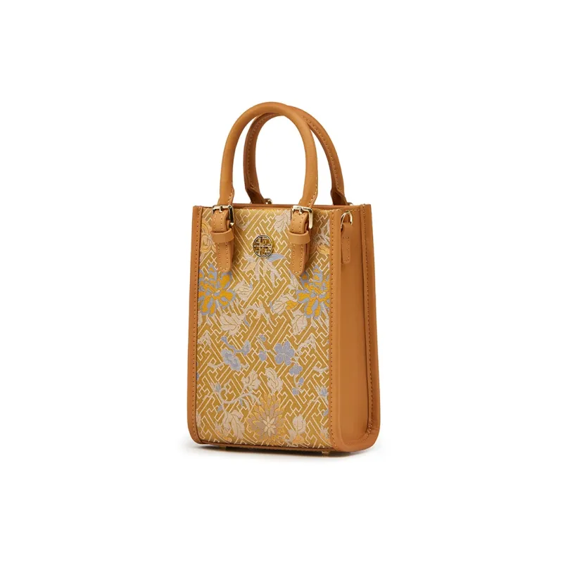 Pmsi Split Cow Leather With Mulberry Silk Shoulder Bag Women's-1
