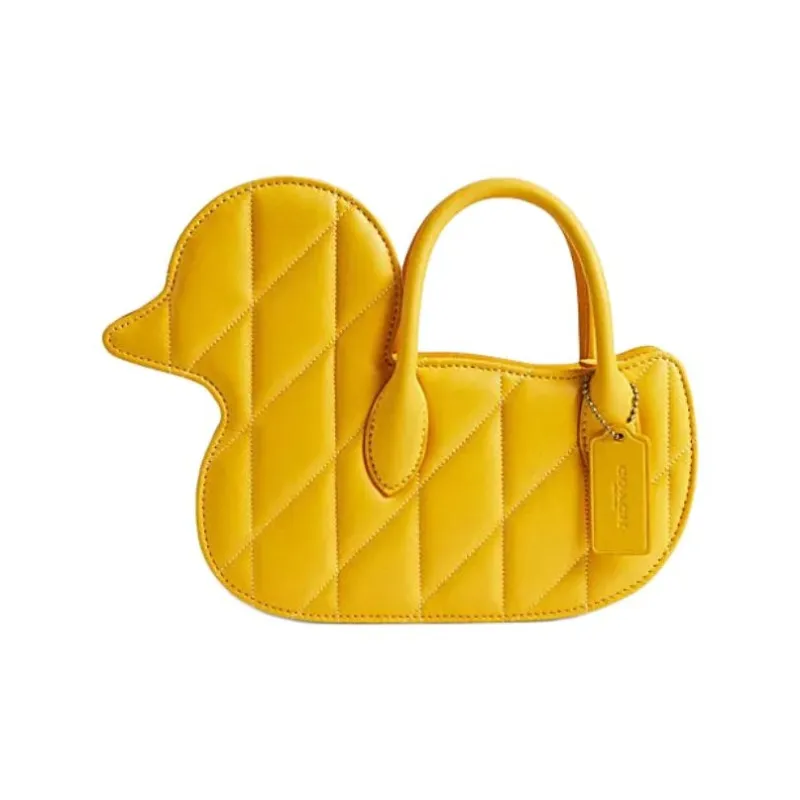 COACH Sheepskin Handbag Small Size Women's Light Yellow-0