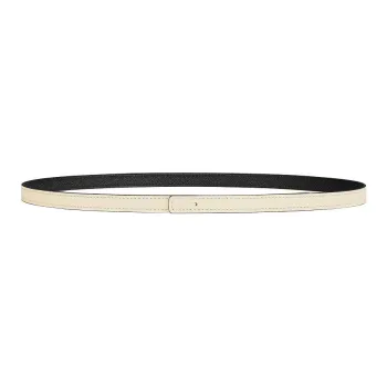 HERMES Solid Color Design Leather Belts Women's White 