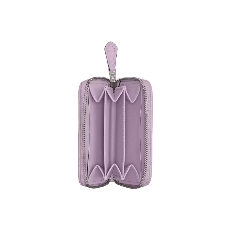 COACH Zip Around Nappa Leather Coin Purses Wallets Small Size Women's Light Purple-2