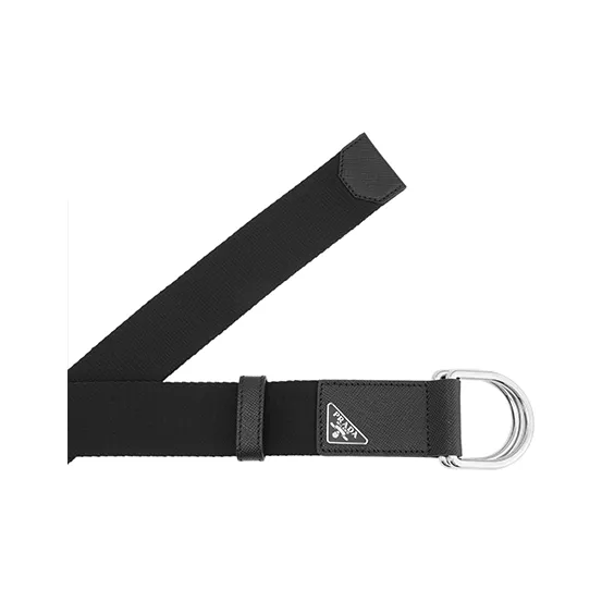PRADA Logo Plaque Woven Belt-3