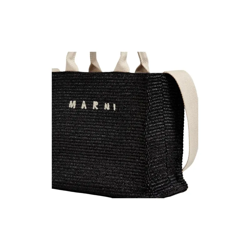 MARNI Tropicalia Logo Embroidered Small Tote Bag-7