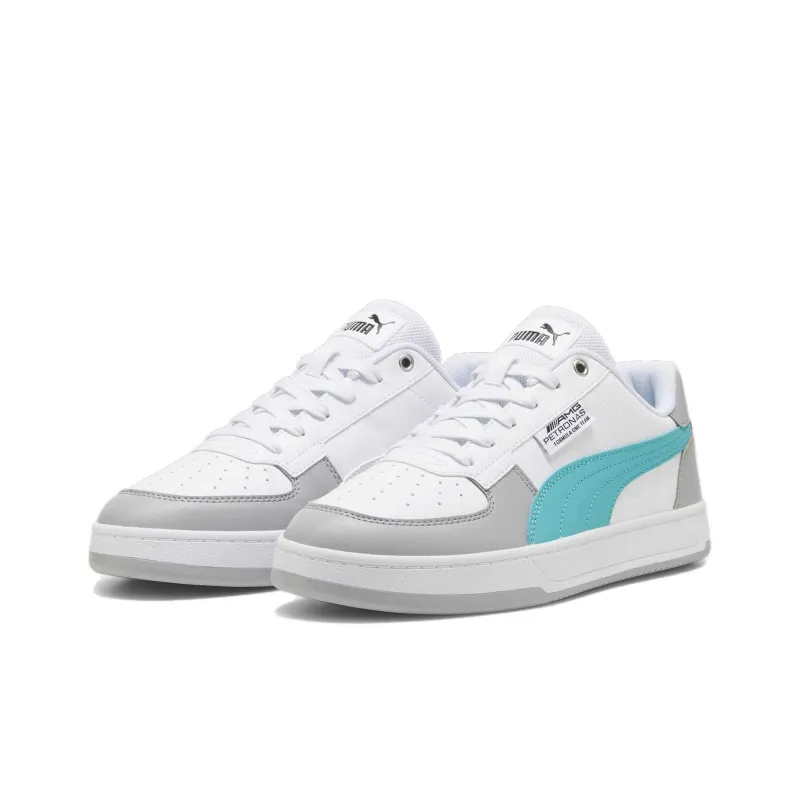PUMA Mercedes AMG PETRONAS Caven 2.0 Anti Slip Wear Resistant Low Top Skateboard Shoes Unisex Gray White Blue-2