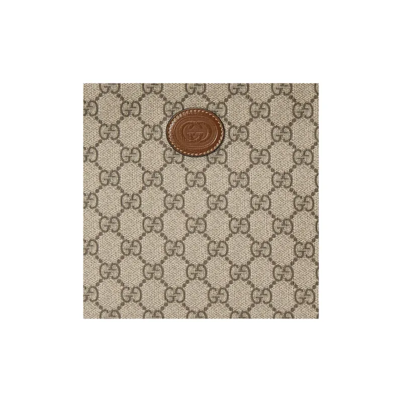 GUCCI Canvas With Leather Binding Clutch Makeup Bag Men's Ebony-7