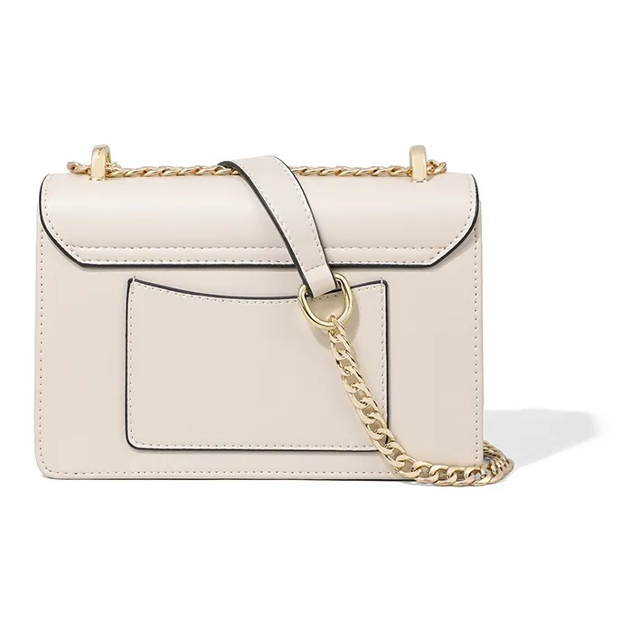 COMELY Cow Leather Patchwork Synthetic Leather Small Square Bag Shoulder Bag Girlish Crossbody Bag Regular Women's Ecru-4