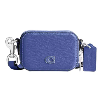 COACH Cross Grain Leather Shoulder Bag, Crossbody Bag Mini Men's Blueberry