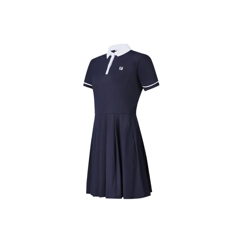 FILA SS24 Short Sleeved Dresses Women's Tide Blue-1