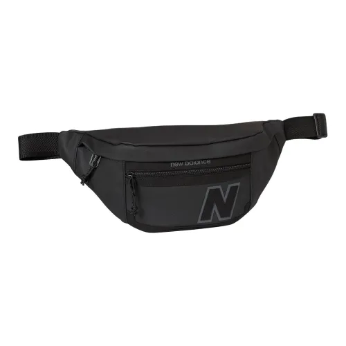 New Balance Embossed Polyurethane Shoulder Bag Crossbody Bag Fanny Pack Unisex Black