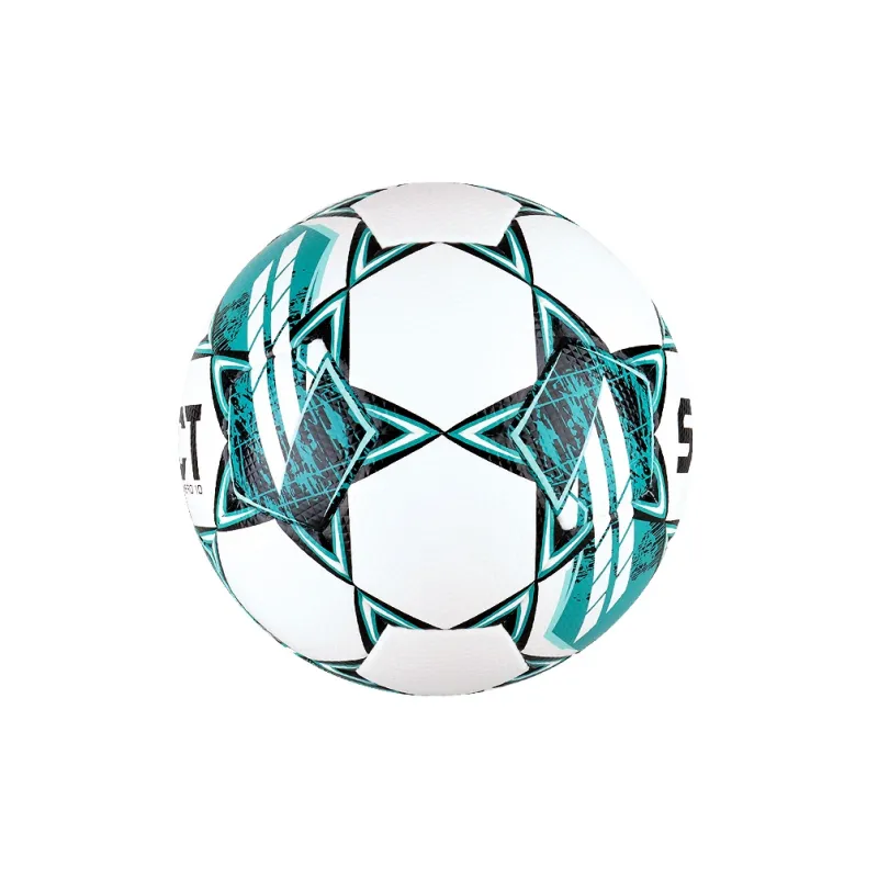 SELECT Size 5 Soccer PU Hand Stitched Soccer Ball Unisex White Cyan-1
